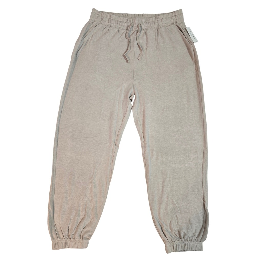 RISEN Los Angeles Women's Beige Knit Joggers Pants Size 3XL Drawstring Waist New